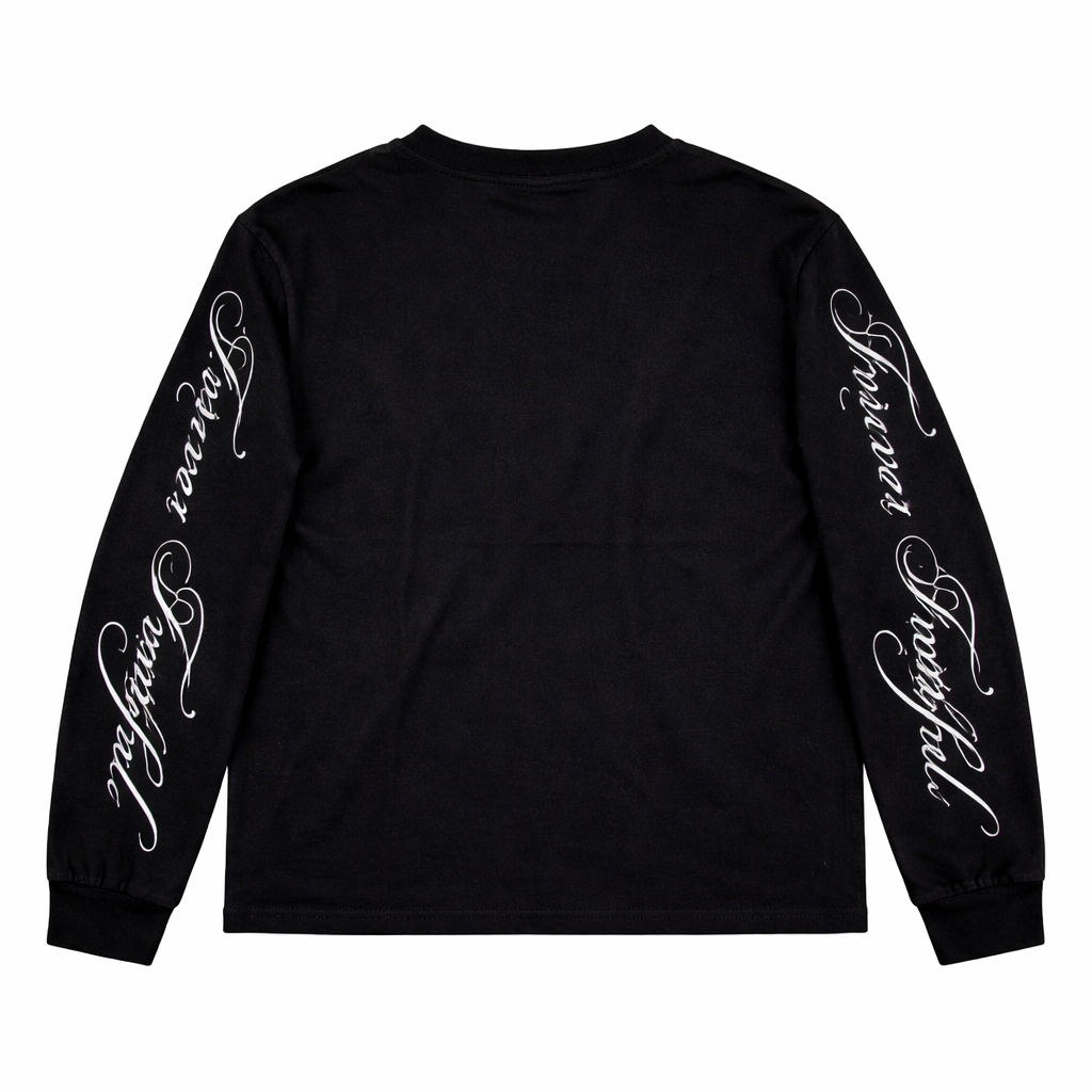 Azphere - Camiseta Manga Larga Negra Print Minimal